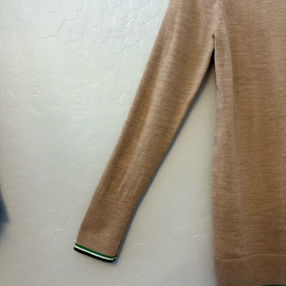 Banana Republic camel tan extra fine merino wool sweater petite medium - Picture 9 of 16
